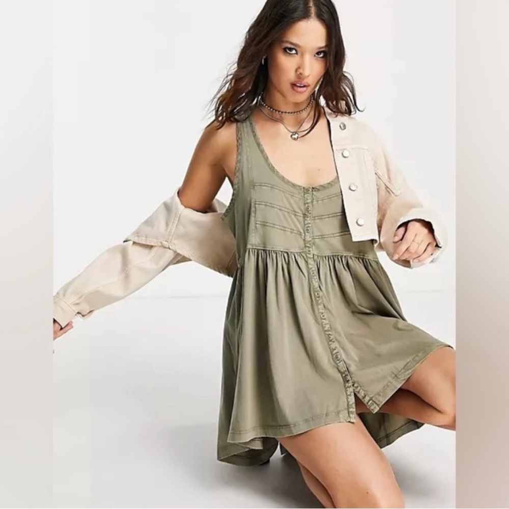 Free People Brooke Tunic Moss Green